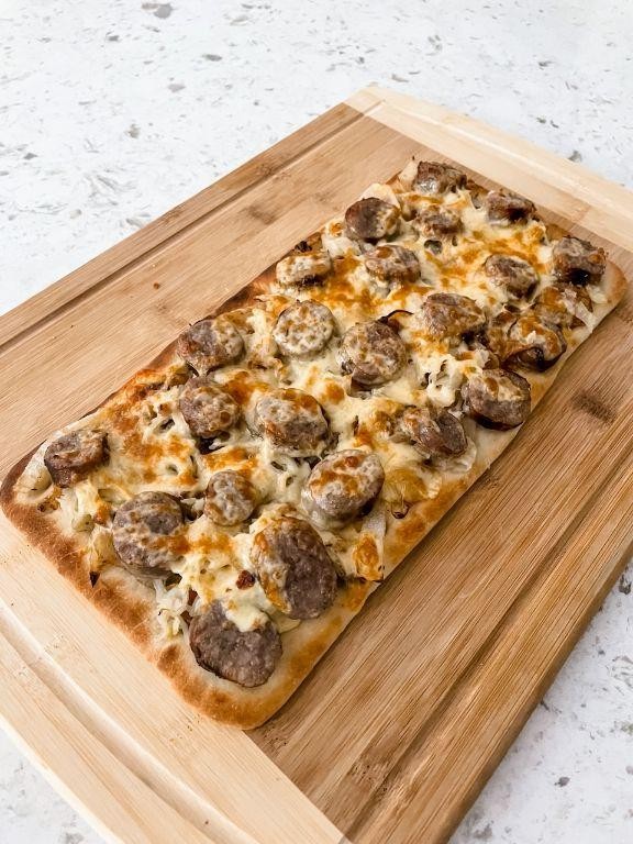 Kielbasa and Sauerkraut Flatbread