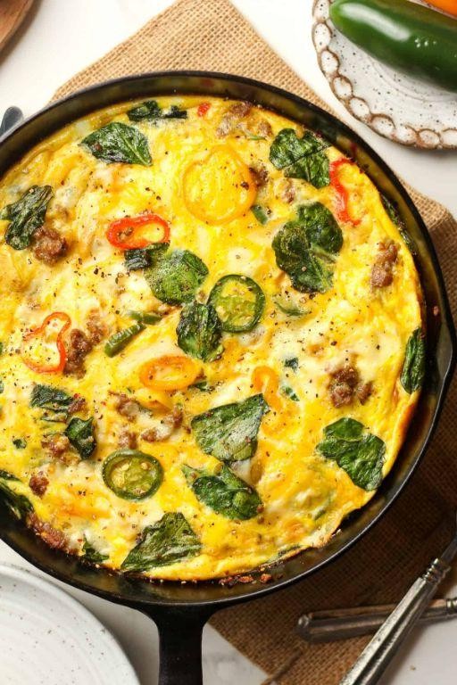 Kielbasa and Spinach Frittata