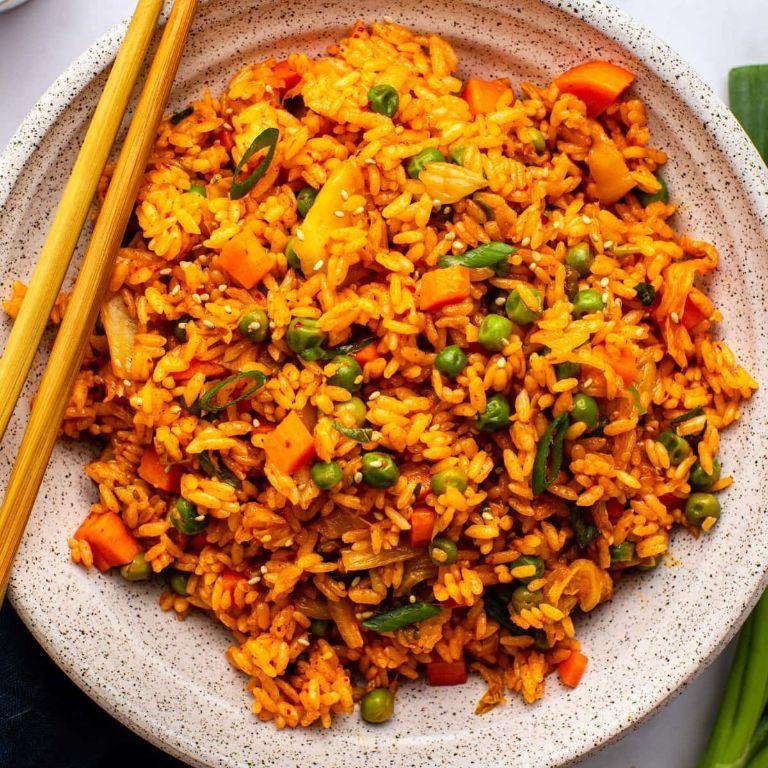 Kimchi Fried Rice with Vegetables