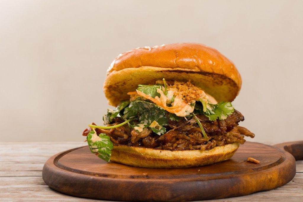 Kimchi Slaw Pork Burgers