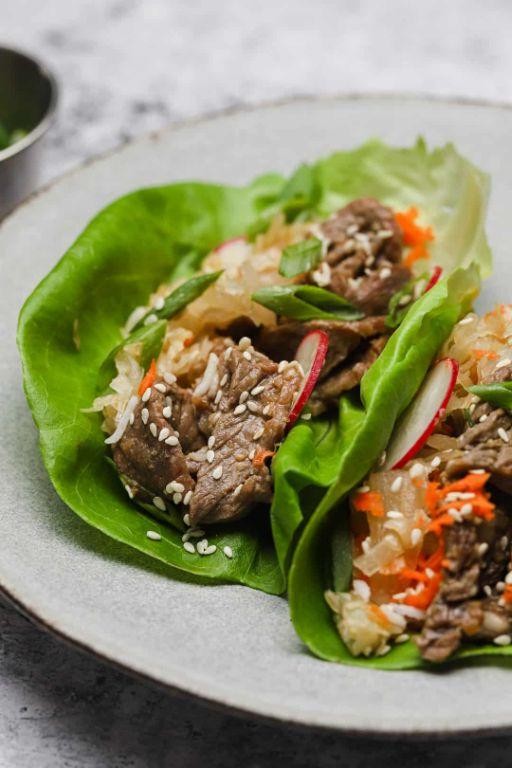 Korean BBQ Thin Sliced Meat Lettuce Wraps