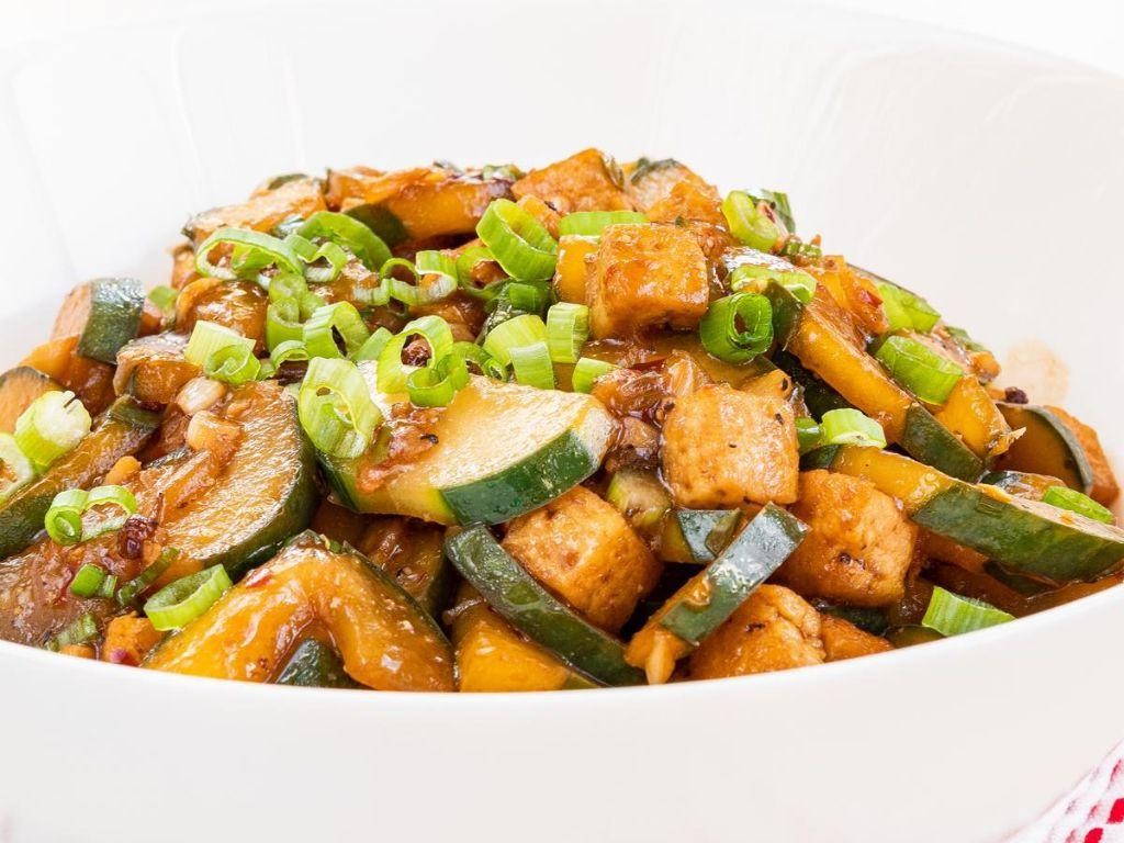 Korean Cucumber and Tofu Stir-fry