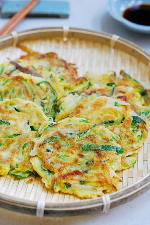 Korean Fried Cucumber Pancakes