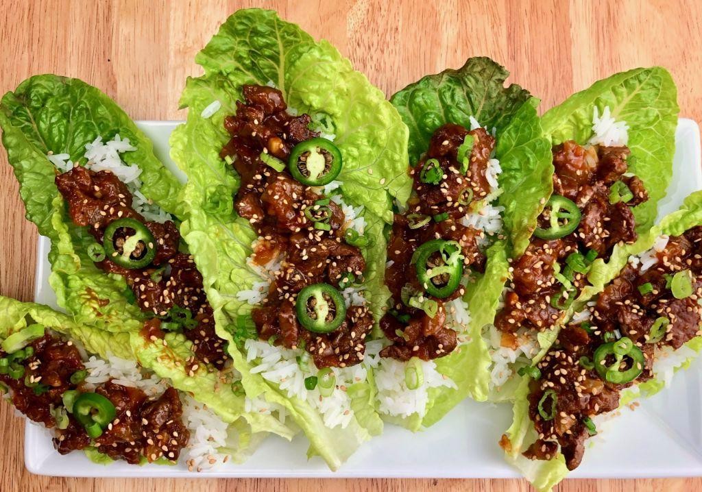 Korean-Inspired Flank Steak Lettuce Wraps