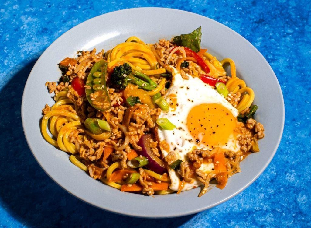 Korean-Inspired Ground Pork Noodle Bowl