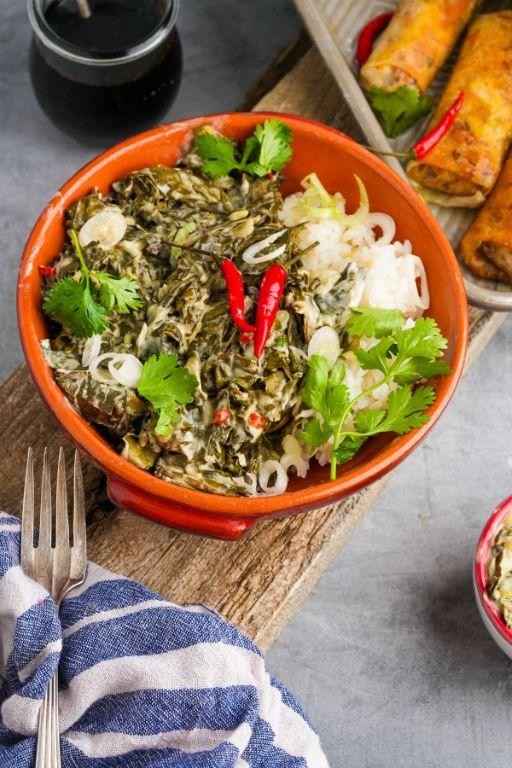 Laing (Taro Leaves in Coconut Milk)