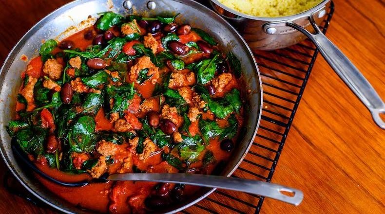 Lamb and Spinach Stew with Tomatoes