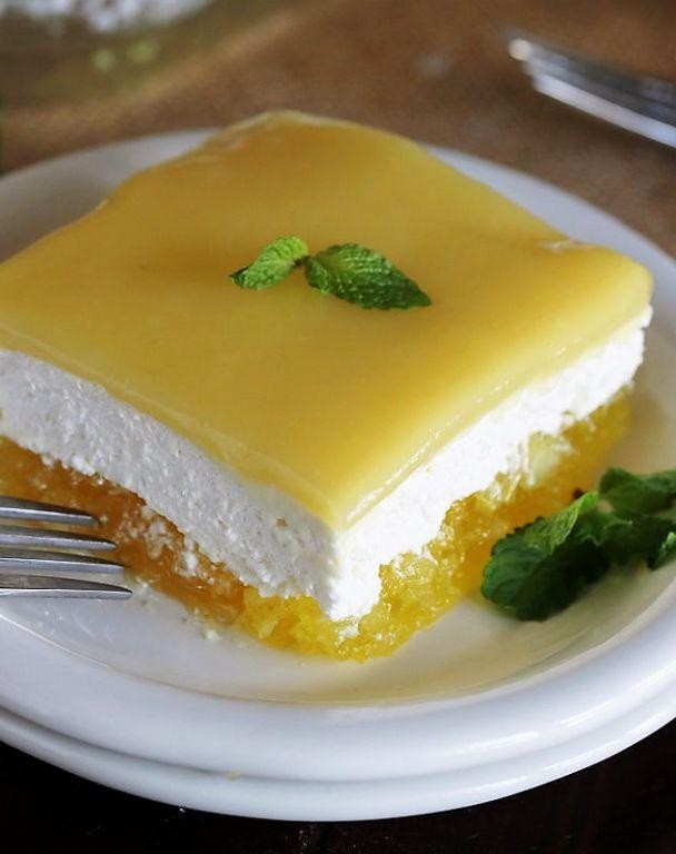 Layered Pineapple Jello Dessert