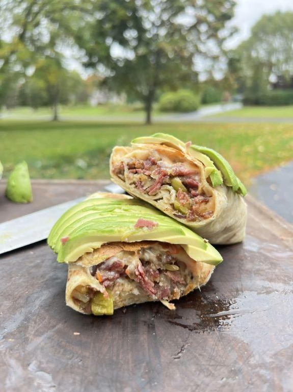 Leftover Corned Beef Breakfast Burritos