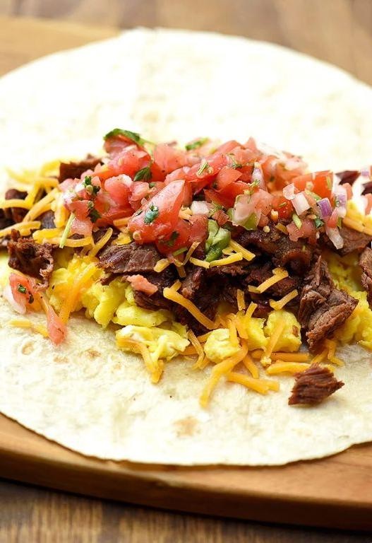 Leftover Sirloin Steak and Egg Breakfast Wrap
