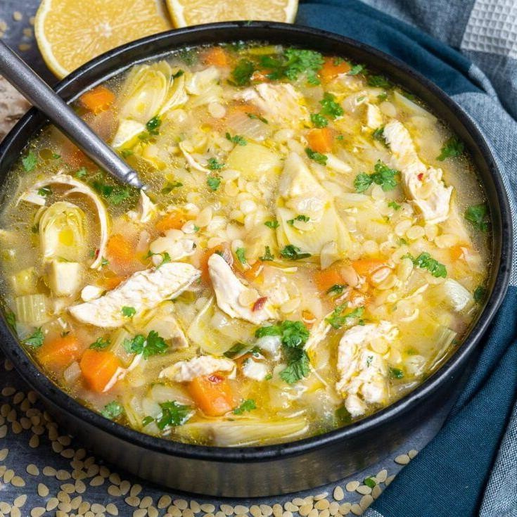 Lemon Artichoke Chicken Soup