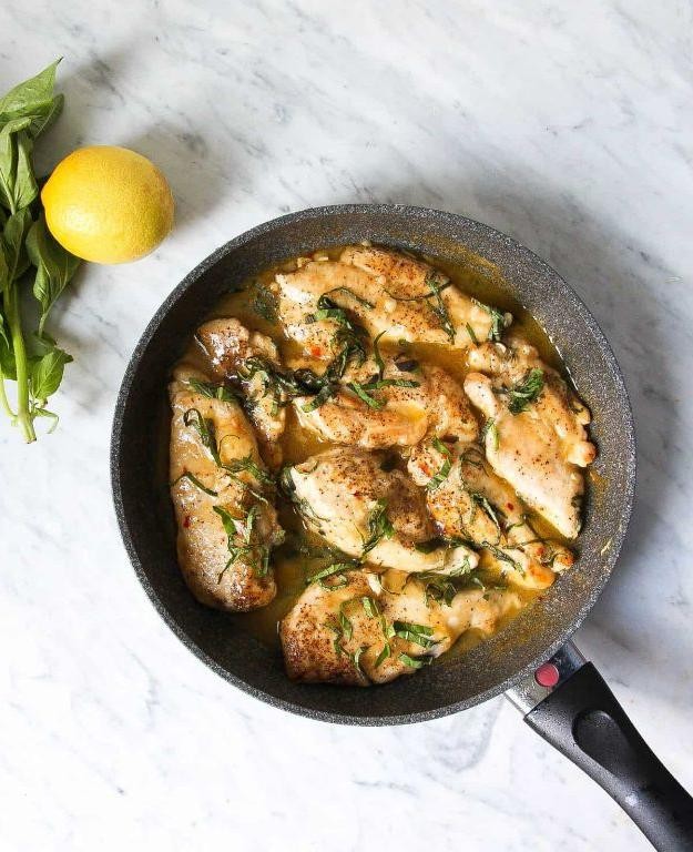 Lemon Basil Chicken and Rice Skillet