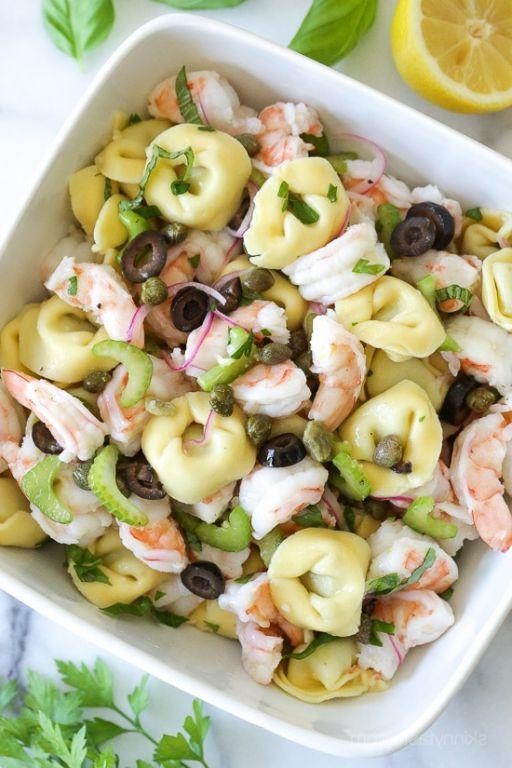 Lemon Basil Shrimp Tortellini Salad