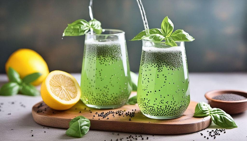 Lemon Basil and Mint Cooler
