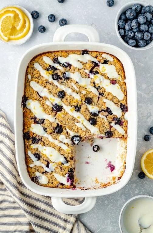 Lemon Blueberry Baked Oatmeal