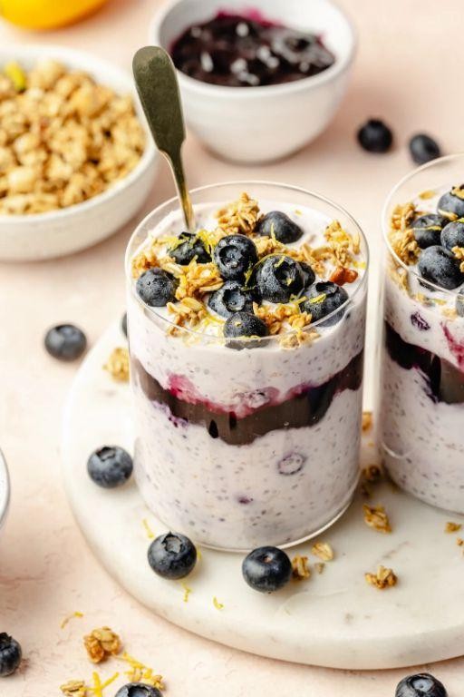 Lemon Blueberry Protein Overnight Oats