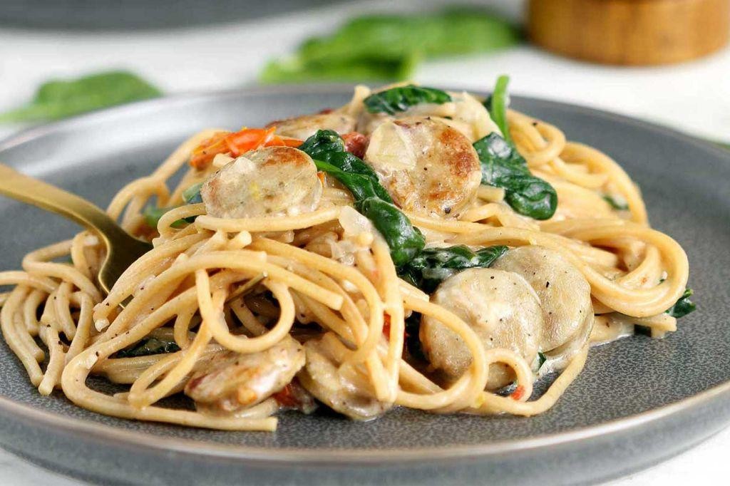 Lemon Butter Kielbasa Bucatini