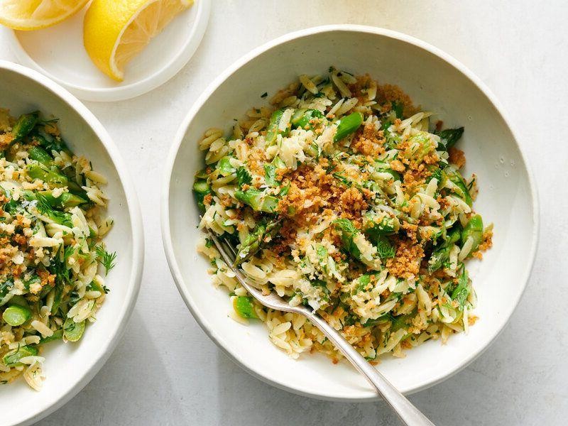 Lemon Butter Orzo with Asparagus