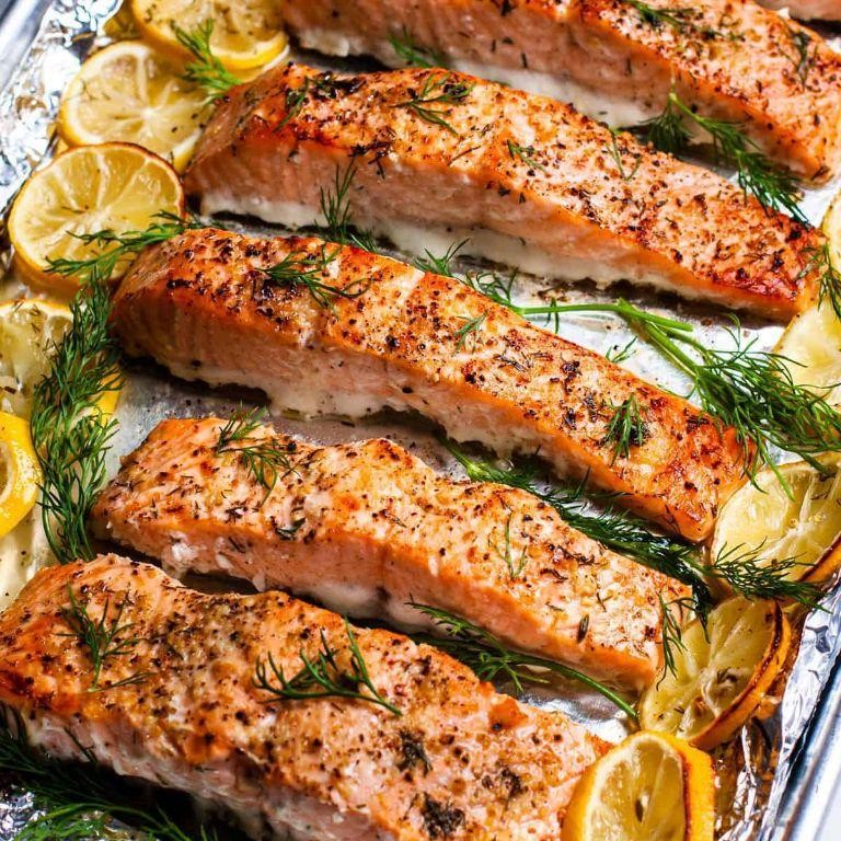 Lemon Dill Oven Roasted Salmon