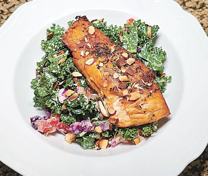 Lemon Dill Salmon with Sautéed Kale