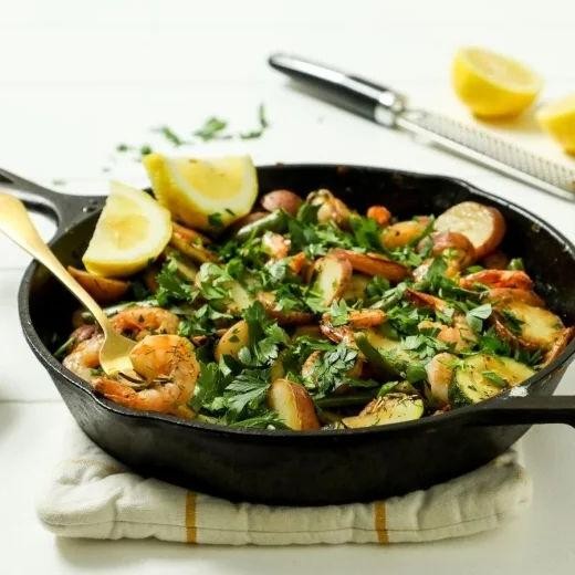 Lemon Dill Shrimp with Roasted Vegetables