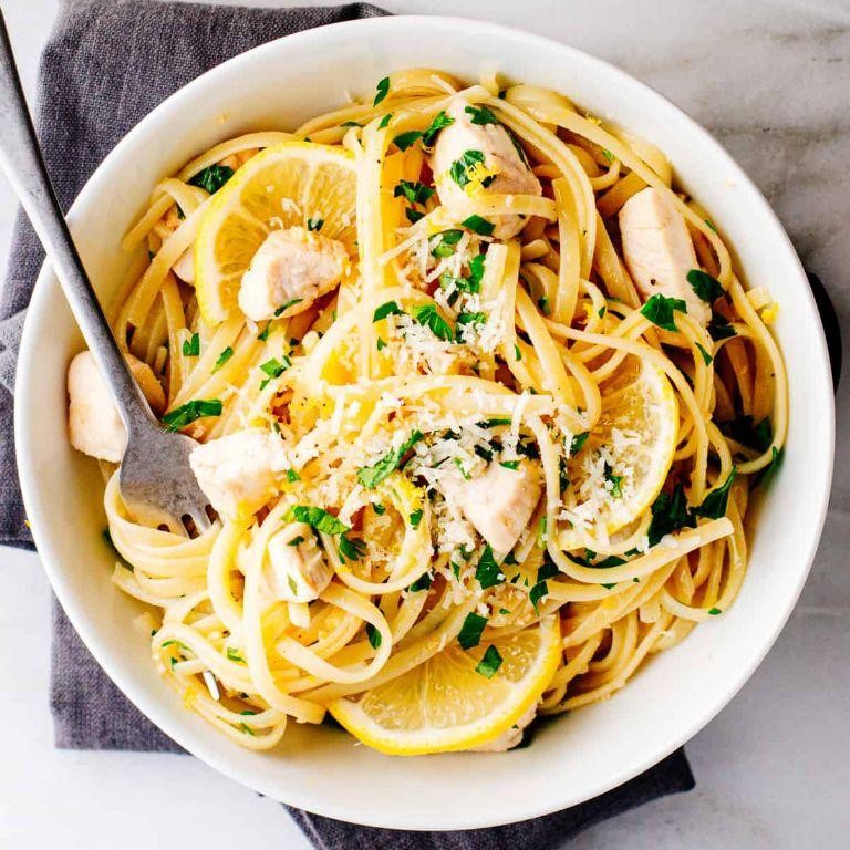 Lemon Garlic Butter Chicken and Spaghetti
