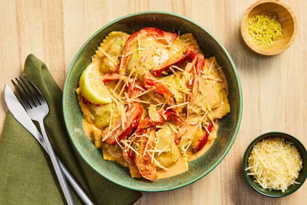 Lemon Garlic Chicken with Cheese Ravioli