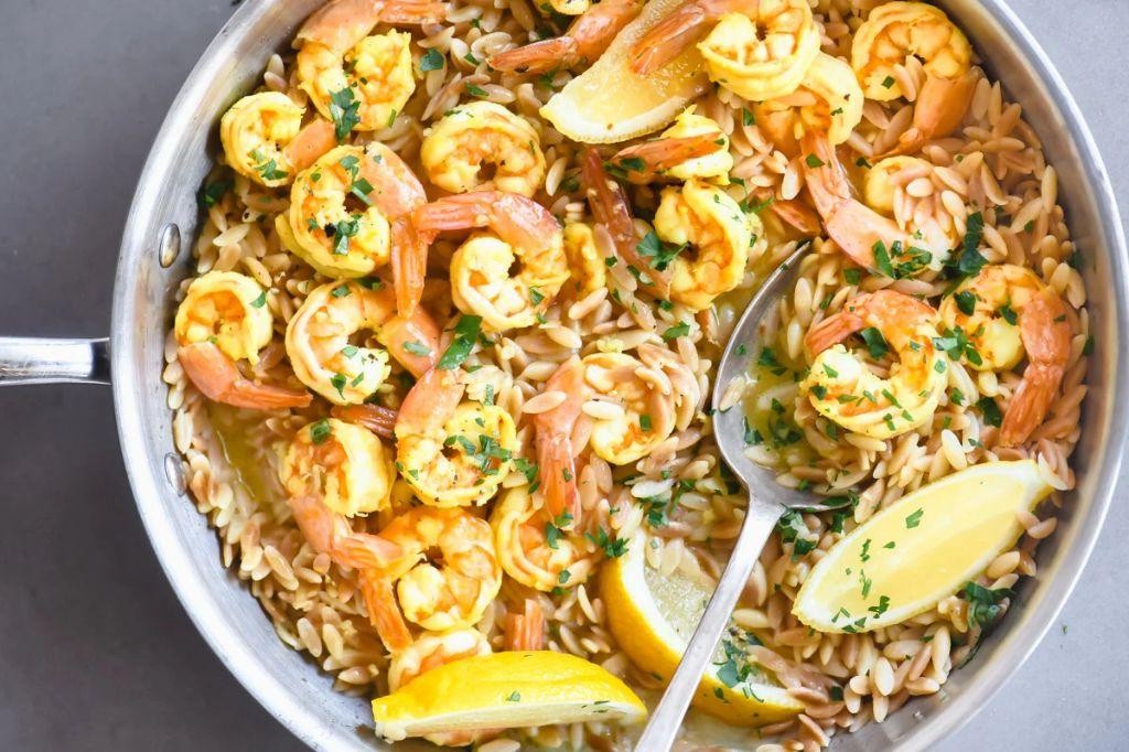 Lemon Garlic Shrimp and Orzo Risotto