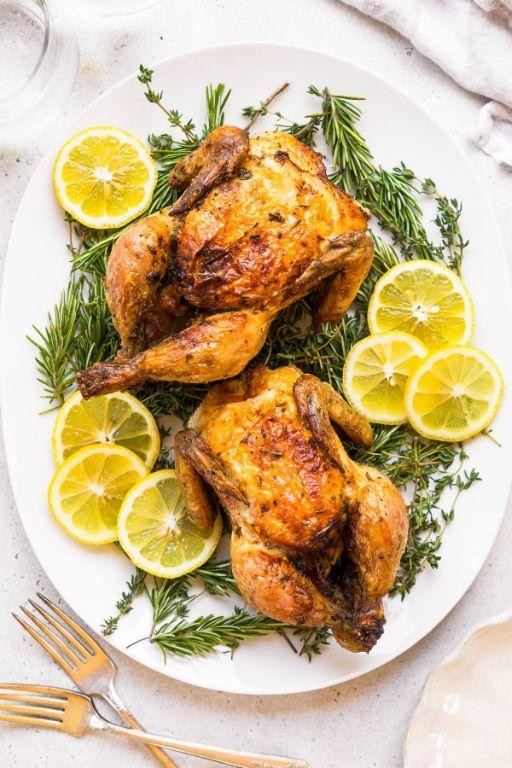 Lemon Herb Air Fryer Cornish Hens