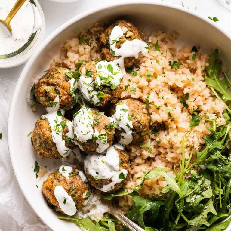 Lemon Herb Baked Turkey Meatballs