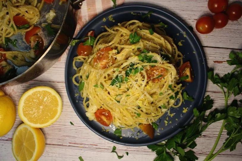 Lemon Herb Brie Linguine