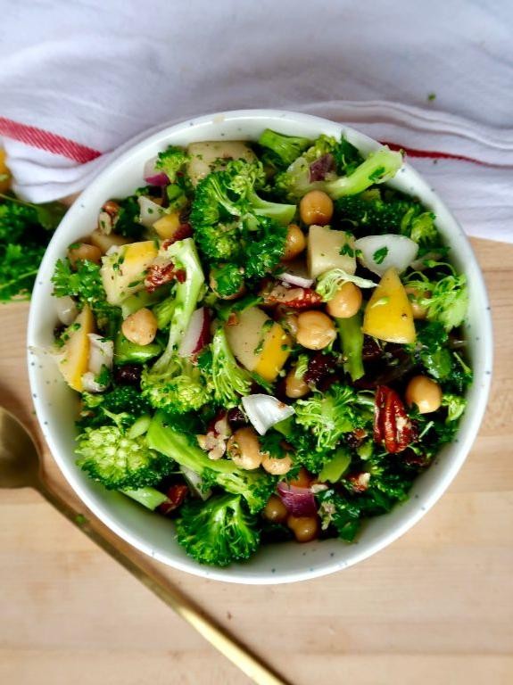 Lemon Herb Broccoli Salad with Chickpeas