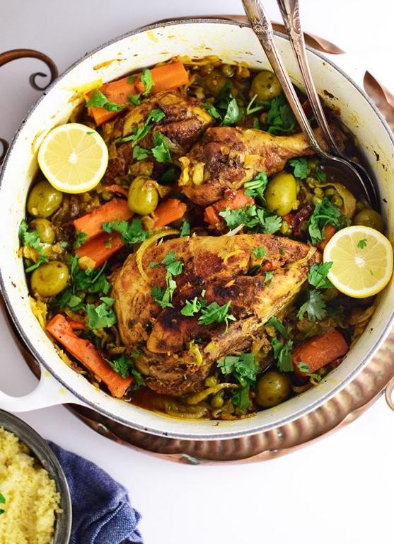 Lemon Herb Chicken Tagine with Saffron Rice