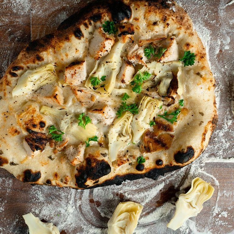 Lemon Herb Chicken and Ricotta Flatbread