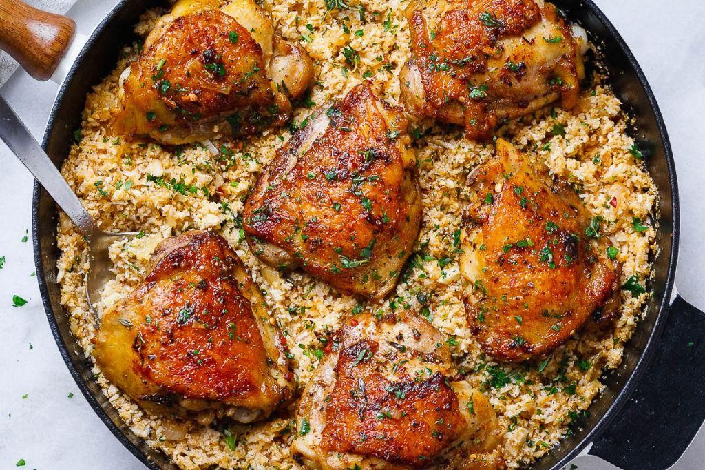 Lemon Herb Chicken with Cauliflower Rice