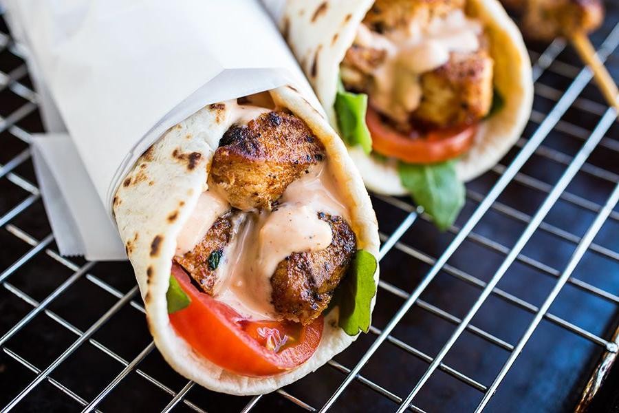 Lemon Herb Grilled Chicken Wraps