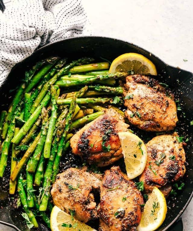Lemon Herb Grilled Chicken with Asparagus