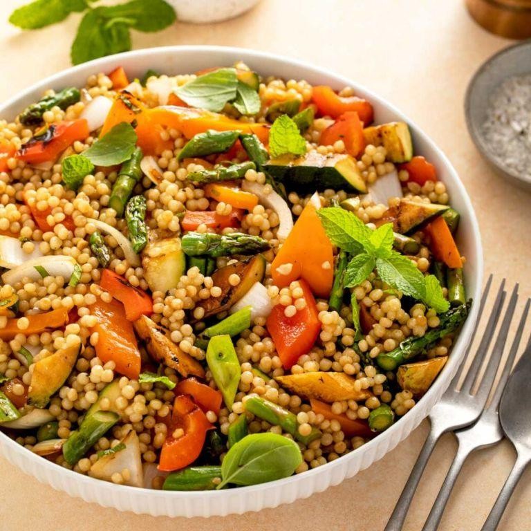 Lemon Herb Israeli Couscous with Grilled Vegetables