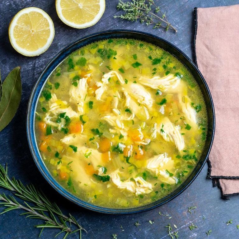 Lemon Herb Keto Ground Chicken Soup