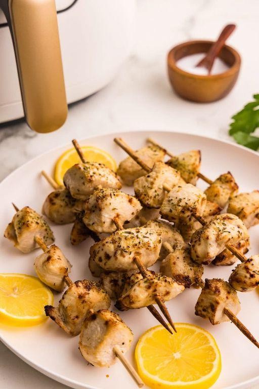 Lemon Herb Marinated London Broil Skewers