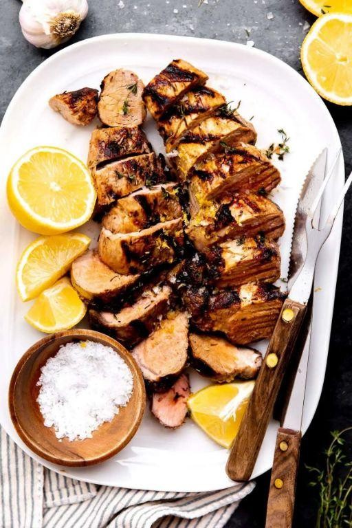 Lemon Herb Marinated Pork Tips