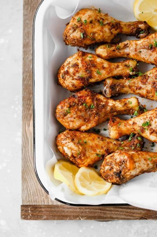 Lemon Herb Roasted Chicken Legs
