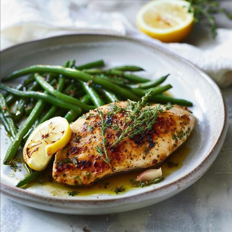Lemon Herb Roasted Chicken with Green Beans