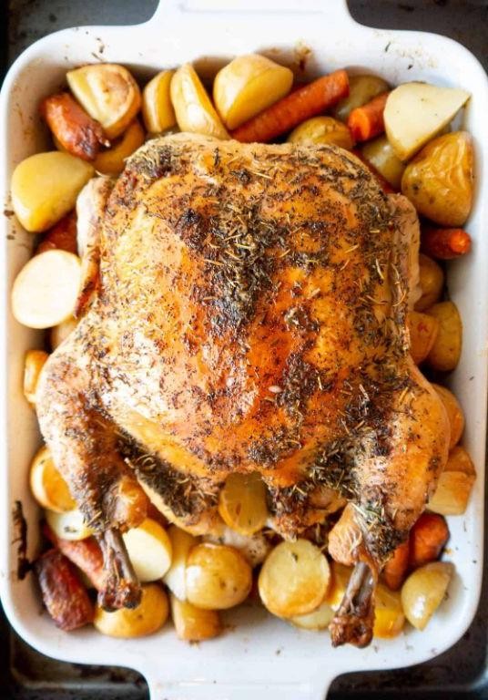 Lemon Herb Roasted Chicken with Root Vegetables