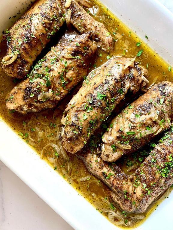 Lemon Herb Smothered Turkey Wings