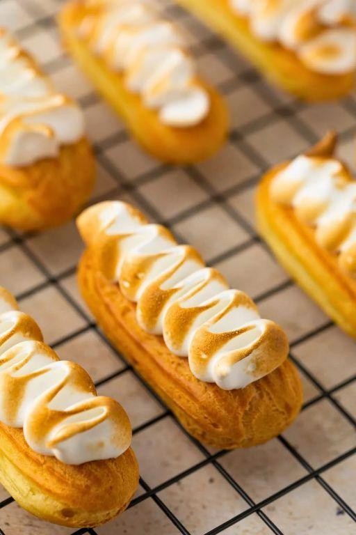 Lemon Meringue Éclairs with a Zesty Twist