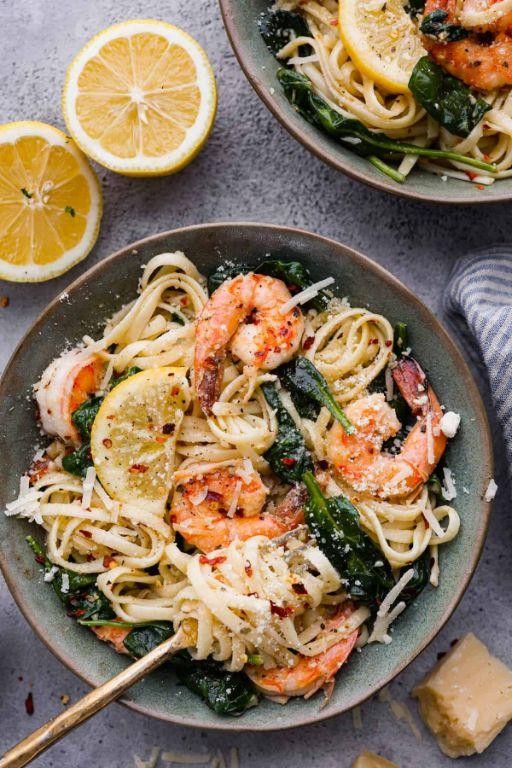 Lemon Parmesan Shrimp Linguine