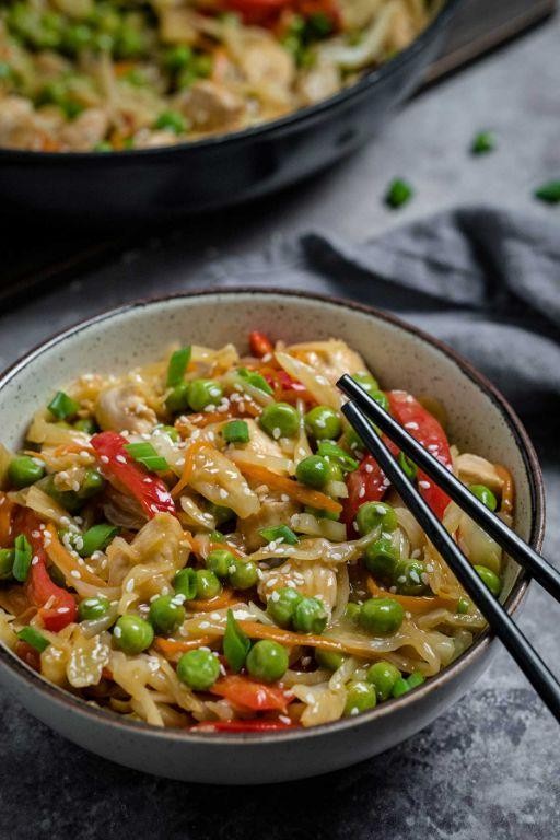 Lemon Pepper Cabbage Chicken Stir Fry