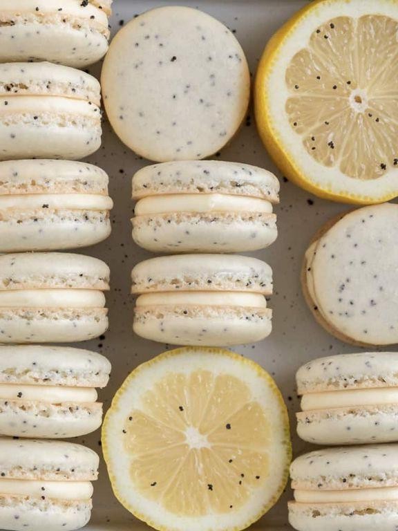 Lemon Poppy Seed Macarons