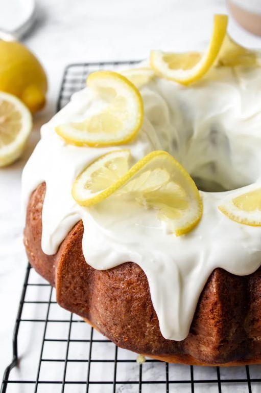 Lemon Pudding Bundt Cake with Lemon Cream Cheese Frosting